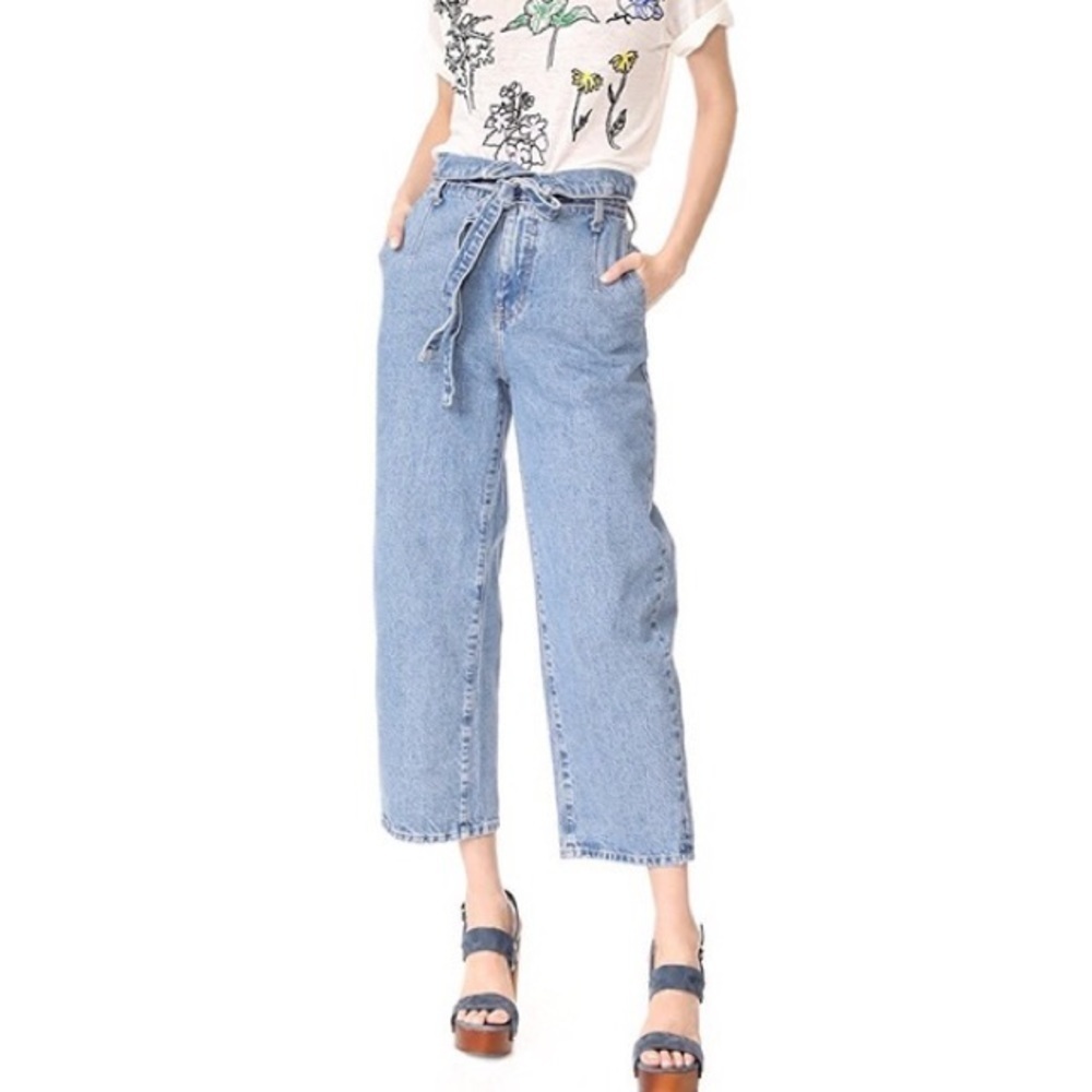 Current/Elliott Mojave Blue High Waisted Tapered Leg Ankle The Corset Jeans EUC